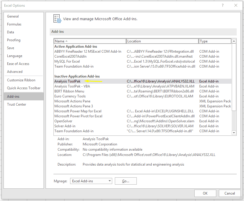 Data Analysis in Excel